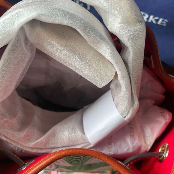 Dooney & Bourke Pink and Green Floral Crossbody Bucket Bag With Wallet NEW - Picture 9 of 16